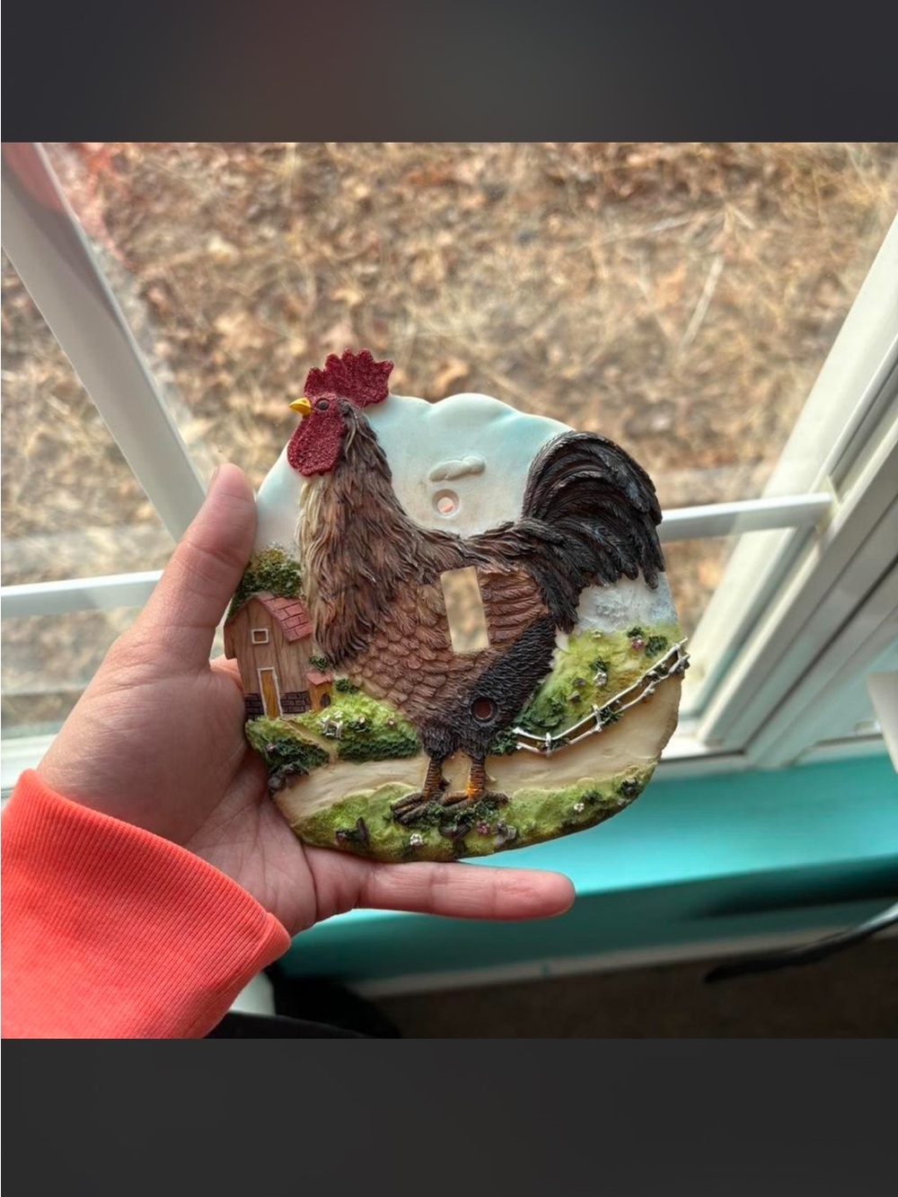 Vintage 90’s Rustic Farmhouse Chicken Lightswitch Cover🐓🐔